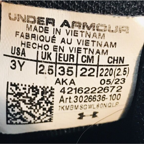 Under Armour UA Jet '23 GS White Black Gold Youth 3 Basketball Shoes 3026636-100 - Picture 9 of 10